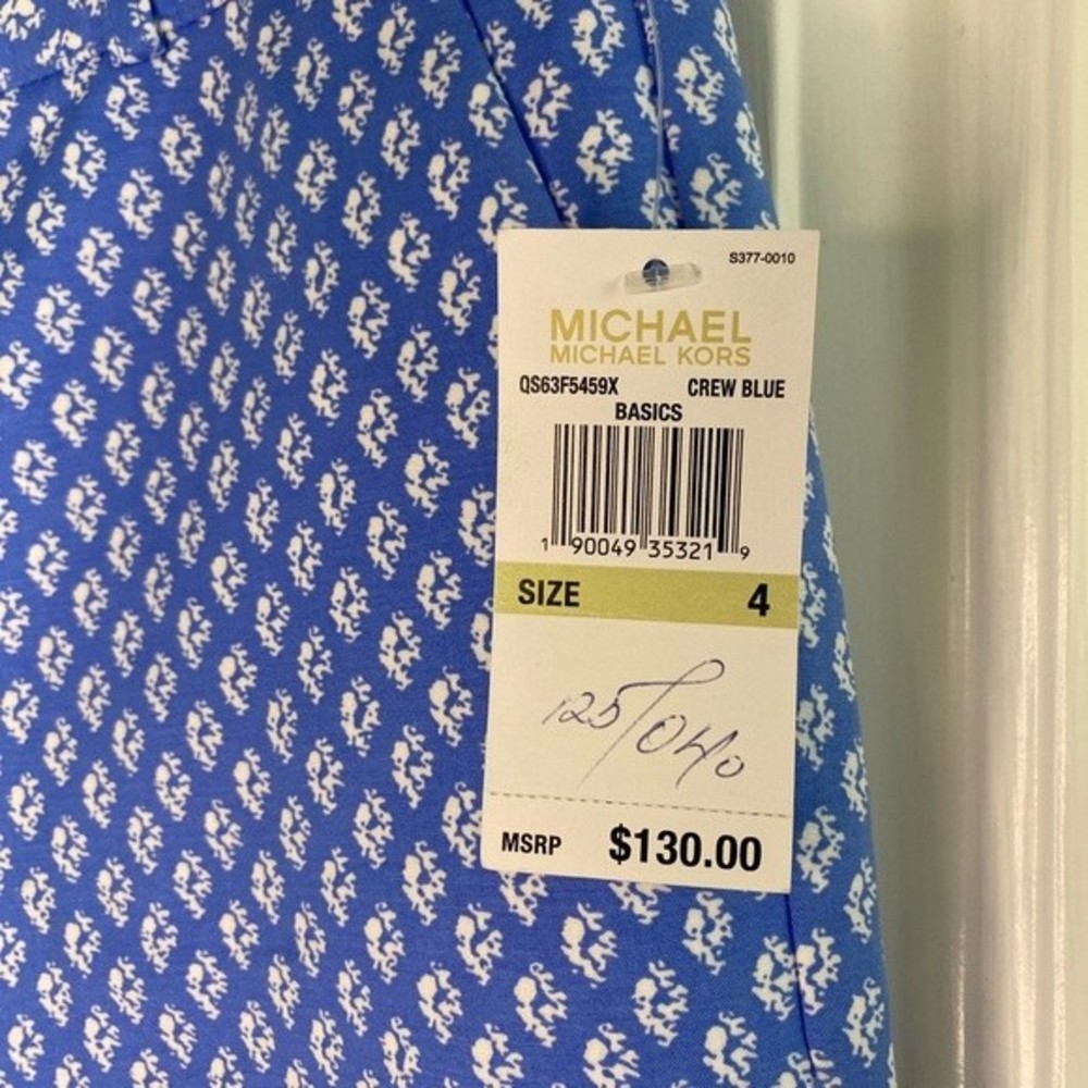 Michael Kors dress ankle pants, blue & white, size 4 - Picture 4 of 10